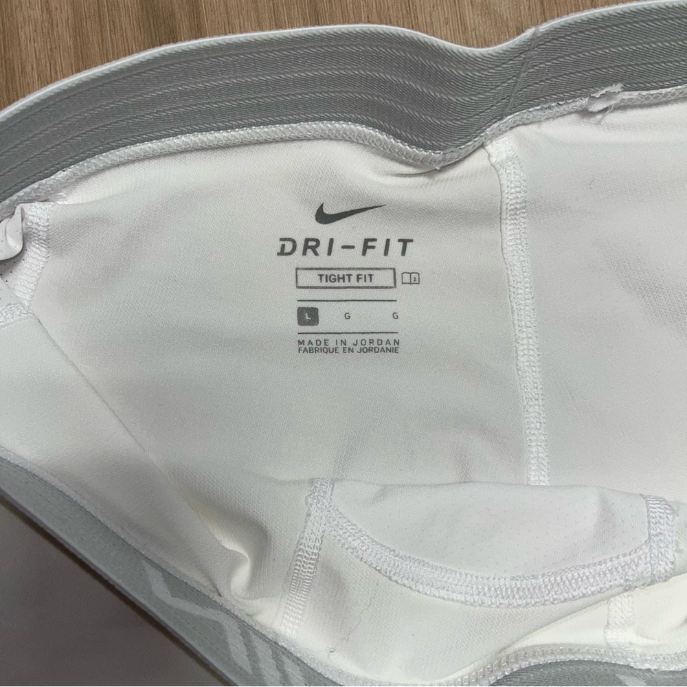 NikePro Men’s Dri-FIT White Tight Compression Leggings Sz- Large. Workout Active - Picture 2 of 3